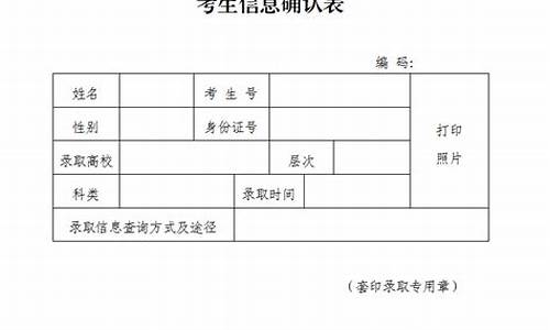 录取考生信息确认表是什么_录取考生信息确认表是什么意思