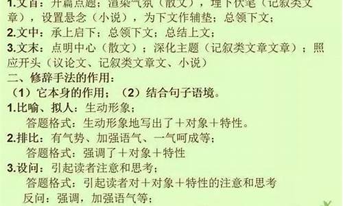 高考语文答题术语及万能公式-高考语文万能答题公式